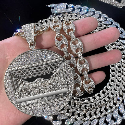 Iced Out Last Supper Pendant Cuban Necklace