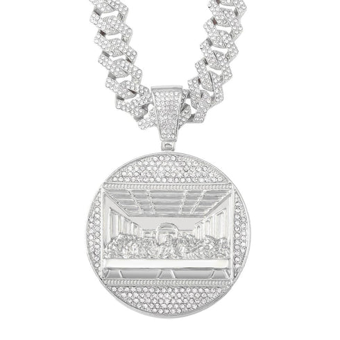 Iced Out Last Supper Pendant Cuban Necklace