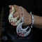 XL Iced Out Blood Moon Hip Hop Pendant Necklace