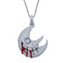 XL Iced Out Blood Moon Hip Hop Pendant Necklace