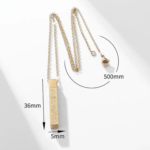 Stainless Steel Carved Scripture Pendant