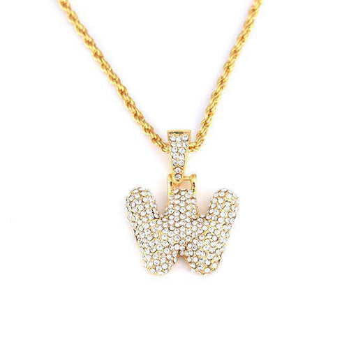 Hailey Bieber Initial Bubble Letter Necklace