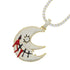 XL Iced Out Blood Moon Hip Hop Pendant Necklace