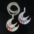 XL Iced Out Blood Moon Hip Hop Pendant Necklace