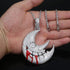 XL Iced Out Blood Moon Hip Hop Pendant Necklace