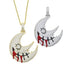 XL Iced Out Blood Moon Hip Hop Pendant Necklace