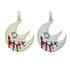 XL Iced Out Blood Moon Hip Hop Pendant Necklace