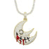 XL Iced Out Blood Moon Hip Hop Pendant Necklace