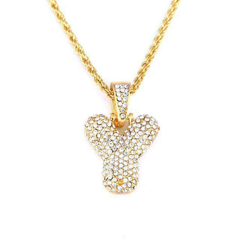 Hailey Bieber Initial Bubble Letter Necklace