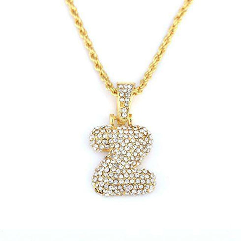 Hailey Bieber Initial Bubble Letter Necklace