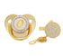 Custom Gold Bling Initial BPA Free Baby Pacifier
