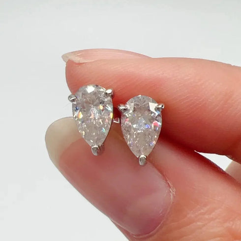 Oval Cut 925 Sterling Silver Moissanite Earrings