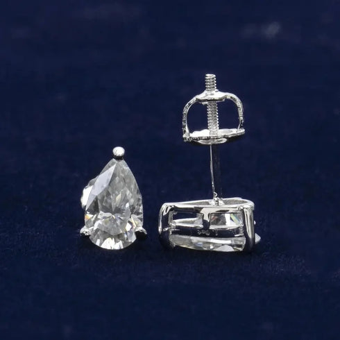 Oval Cut 925 Sterling Silver Moissanite Earrings