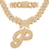 Bling Butterfly Letter Cuban Link Chain