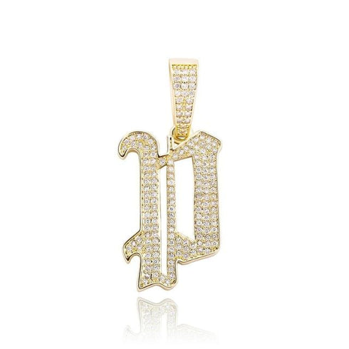 VVS Jewelry Old English Initial Pendant Necklace