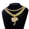 Palm Tree Iced Pendant Cuban + Tennis Chain Bundle