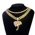 Palm Tree Iced Pendant Cuban + Tennis Chain Bundle
