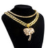 Palm Tree Iced Pendant Cuban + Tennis Chain Bundle
