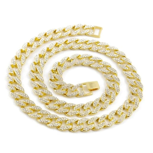 Palm Tree Iced Pendant Cuban + Tennis Chain Bundle