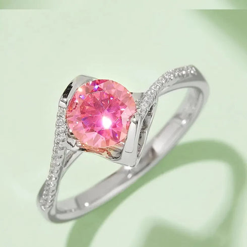 1CT 6.5mm 925 Sterling Silver Moissanite Ring