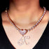 VVS Jewelry Iced Cursive Heart Initial Pendant Tennis Necklace