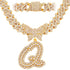 Bling Butterfly Letter Cuban Link Chain