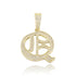VVS Jewelry Old English Initial Pendant Necklace