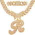 Bling Butterfly Letter Cuban Link Chain