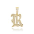 VVS Jewelry Old English Initial Pendant Necklace