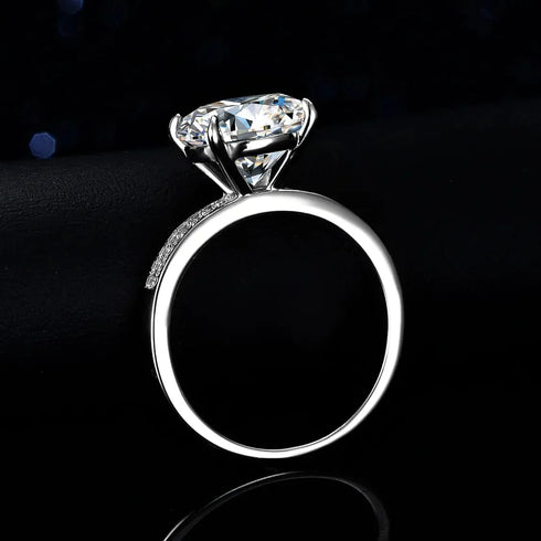 Radiant Sparkle 5CT 925 Sterling Silver Moissanite Engagement Ring