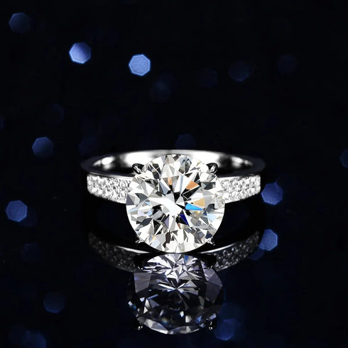 Radiant Sparkle 5CT 925 Sterling Silver Moissanite Engagement Ring