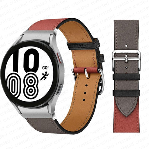 Two-Tone Leather Watch Strap for Smart Watches
