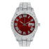 Fully Iced Out Silver Colored Dial Men's Classic Watch