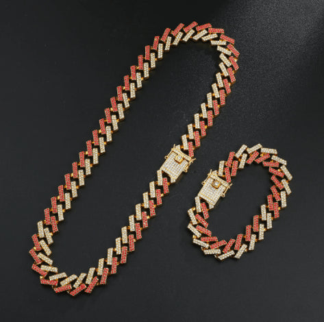 VVS Jewelry 2Tone Cuban Chain + FREE Bracelet Bundle