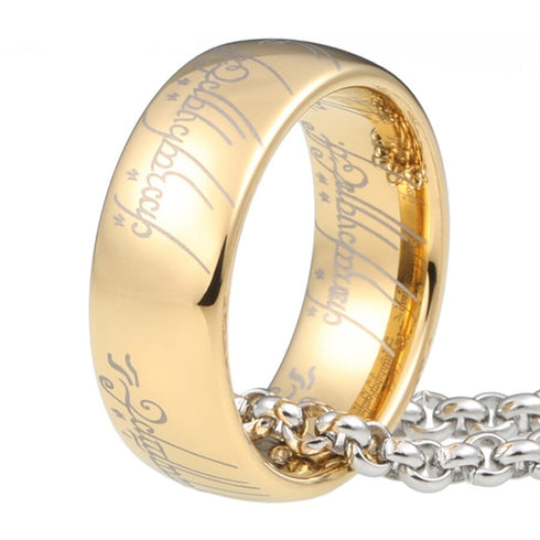 LOTR One Ring Gold Plated Tungsten Carbide Ring Replica
