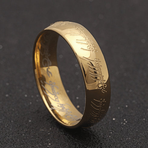 LOTR One Ring Gold Plated Tungsten Carbide Ring Replica