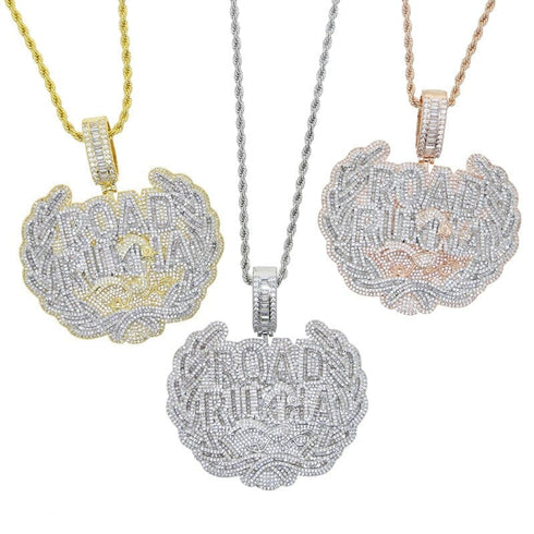 Road Runna Badge Micro Pave Iced Pendant
