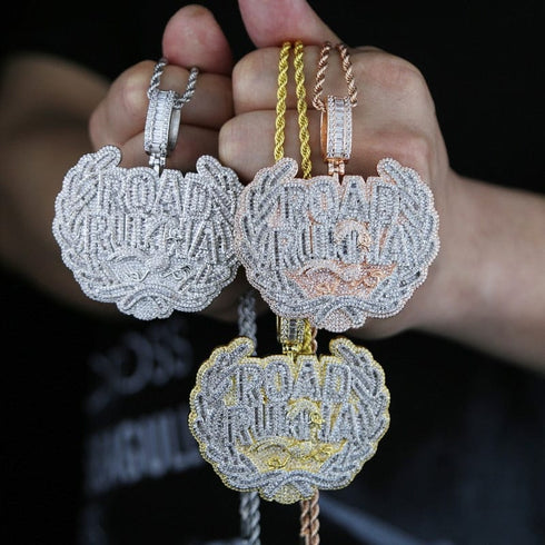 Road Runna Badge Micro Pave Iced Pendant
