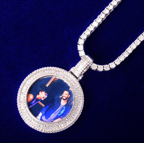 VVS Jewelry Solid Baguette Custom Photo Chain