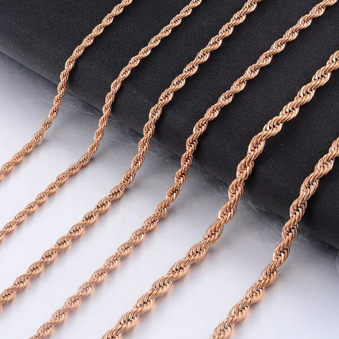 14k Gold 316L Stainless Steel Rope Chain - BOGO
