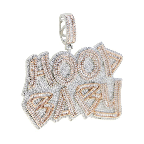 Two-Tone Iced Hood Baby Pendant Chain