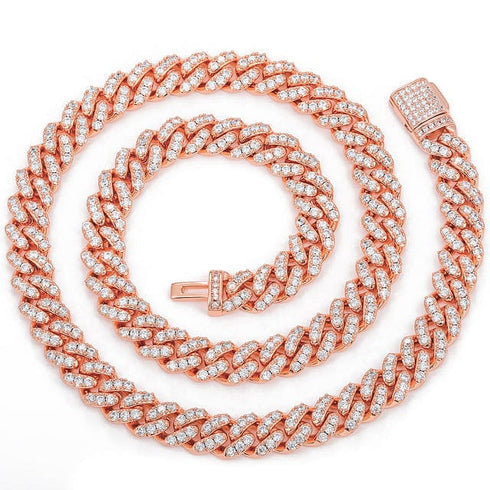 6mm/8mm Iced Out Miami Cuban Chain + FREE bracelet Bundle