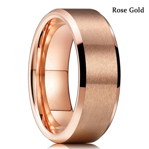 Tungsten Carbide 8MM Gold/Silver Band Ring Comfort Fit