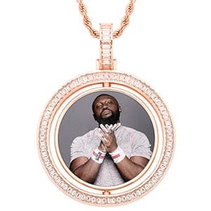 VVS Jewelry Custom Rotating Photo Medallion Pendant Chain