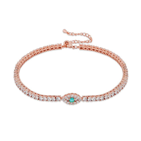 Iced out Evil Eye Anklet