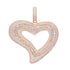 VVS Jewelry Iced Out Big Hollow Baguette Heart Pendant Chain