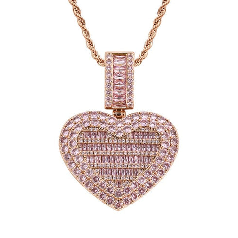 VVS Jewelry Custom Heart Locket Photo Chain