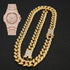 VVS Jewelry Cuban Chain & Cuban Bracelet + Free OG Bust Down Watch