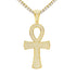 Round Ankh Cross S925 Silver Moissanite Iced Pendant Necklace