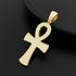 Round Ankh Cross S925 Silver Moissanite Iced Pendant Necklace